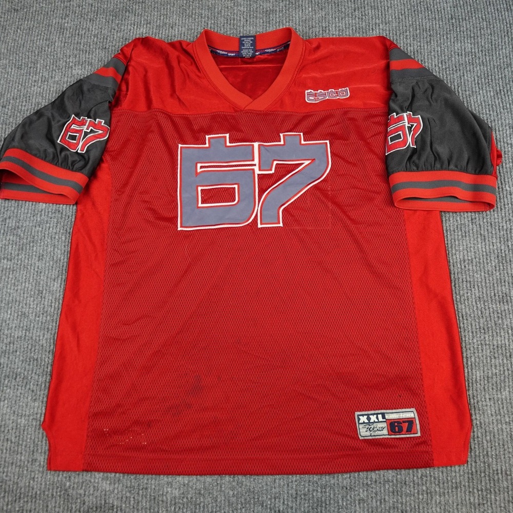 Willie Esco Football Jersey Shirt Mens 2XL Red 67 Mesh Graphic Sport Top